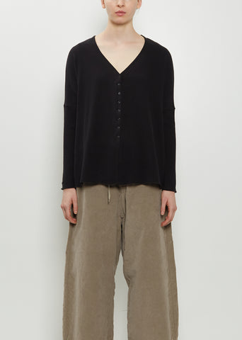 Heavy Jersey Cardigan — Black