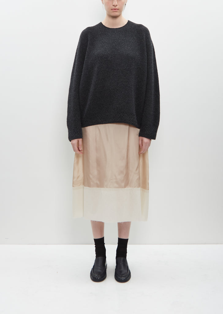 Cashmere Crew Neck Knit Pullover — Charcoal