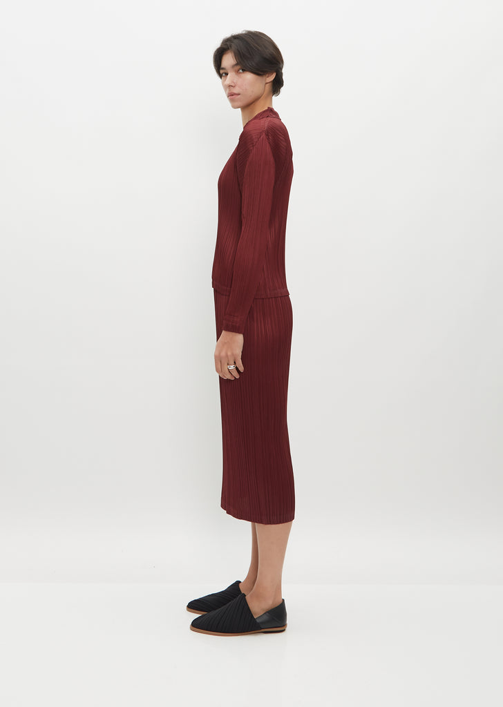 Pleated Midi Skirt