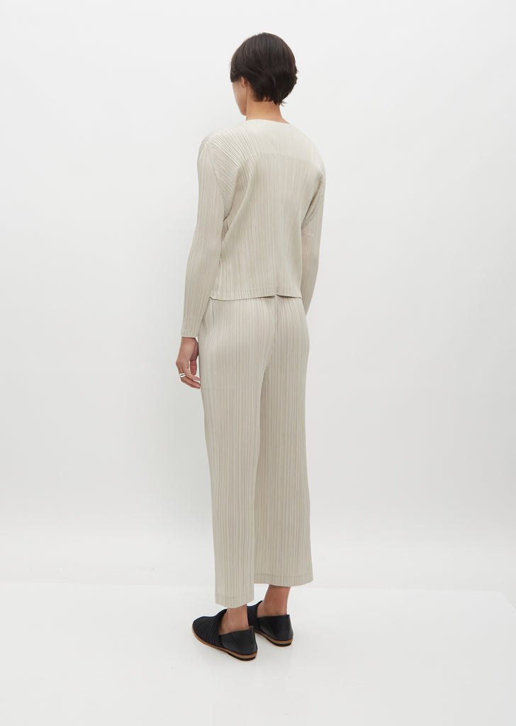 Pleated Zip Cardigan