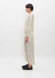 Pleated Crop Pants — Greige
