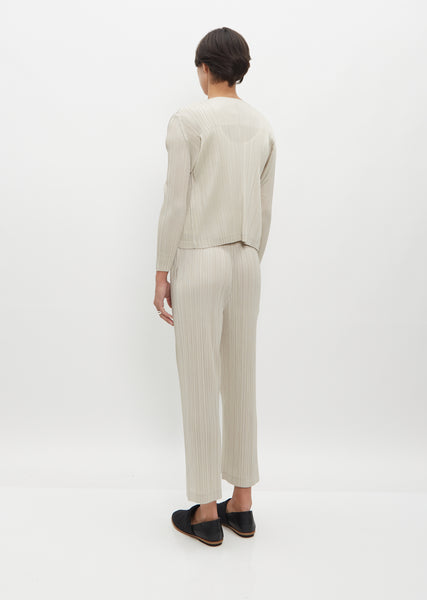 Pleated Crop Pants — Greige – La Garçonne