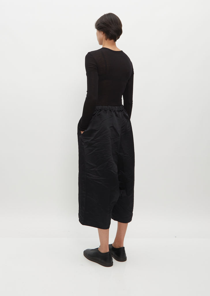 Cropped Crinkle Satin Pants