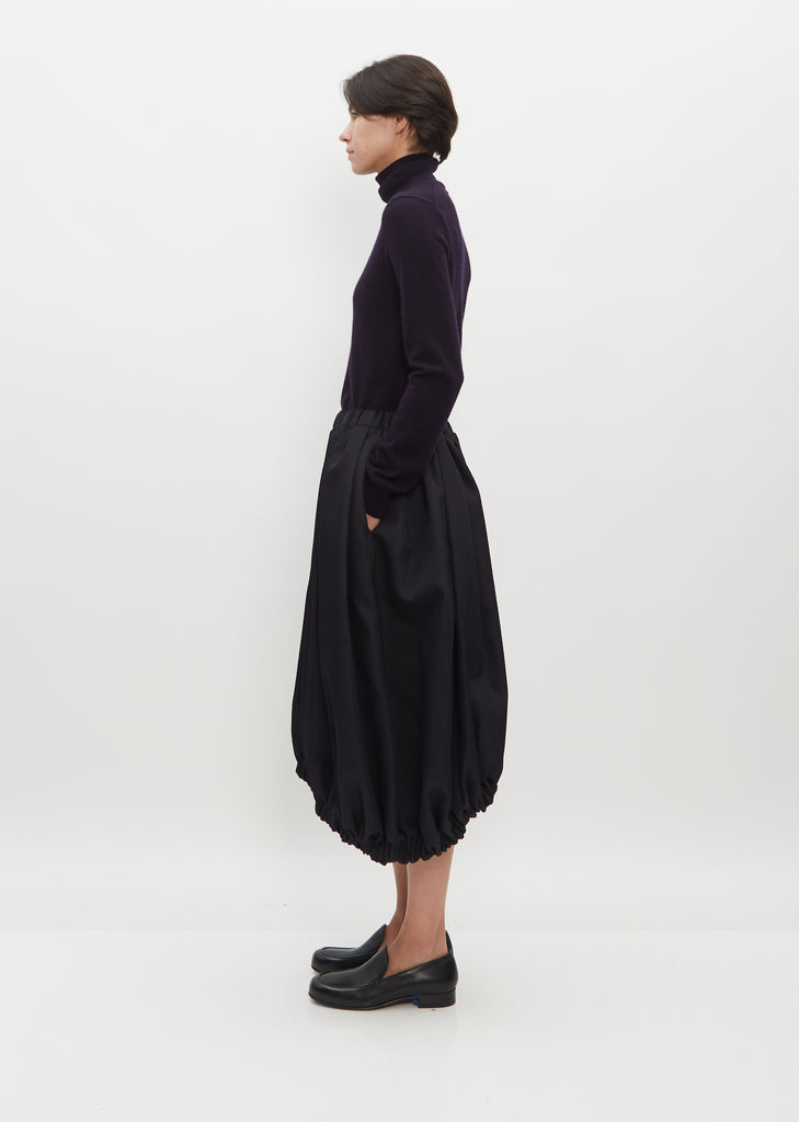 Textured Twill Bubble Hem Skirt