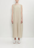 Linen Cropped Jumpsuit — Natural