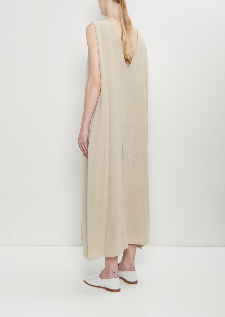 Linen Cropped Jumpsuit — Natural