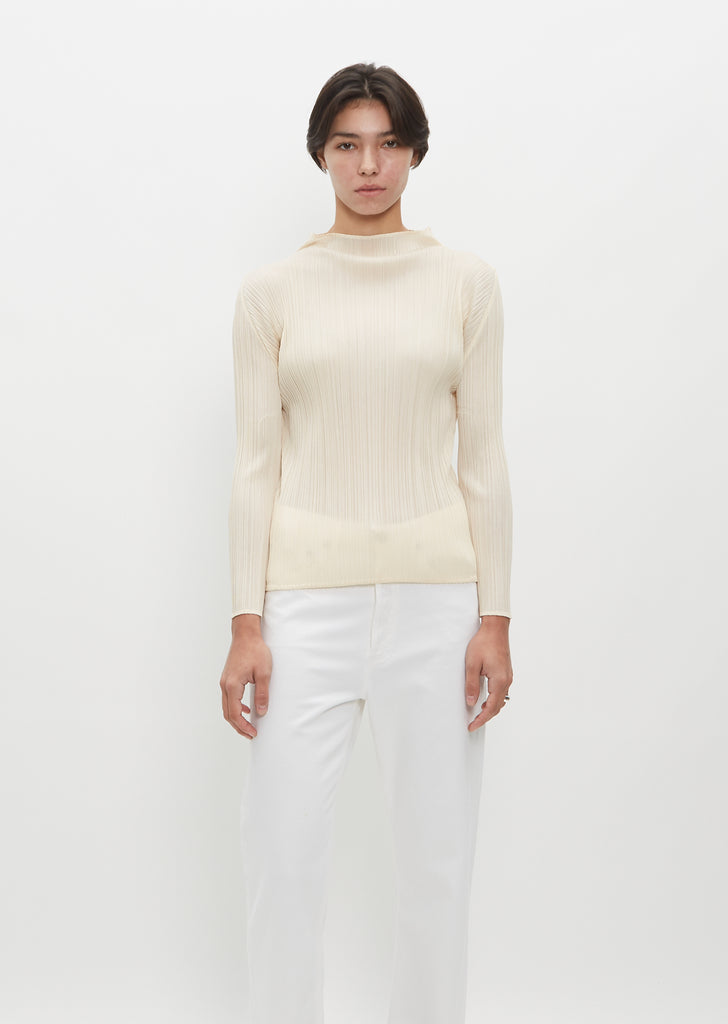 Pleated Funnel Neck Top