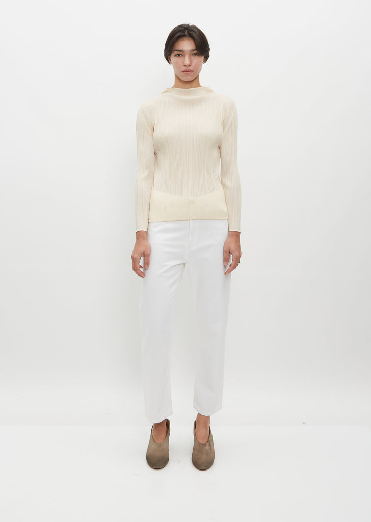 Pleated Funnel Neck Top