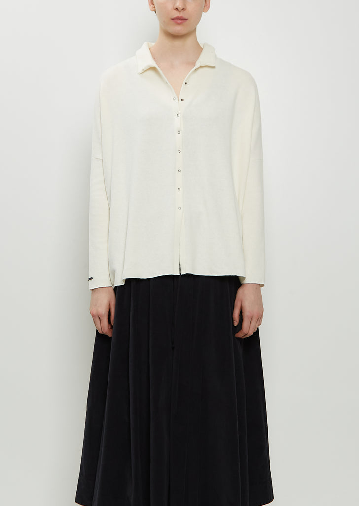 Heavy Jersey Polo Top — Milk
