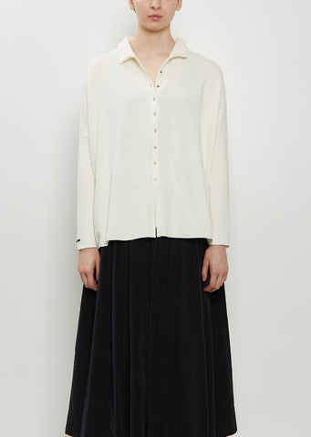Heavy Jersey Polo Top — Milk