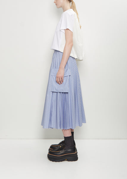 スカート sacai21SS/COTTON GABARDINE TRENCH SKIRT Cotton Poplin Pleated Skirt – La Garçonne