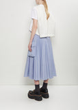 Cotton Poplin Pleated Skirt