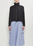 Matelasse Twill High Neck Blouson