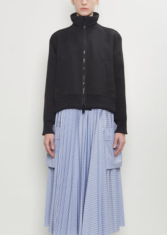 Matelasse Twill High Neck Blouson