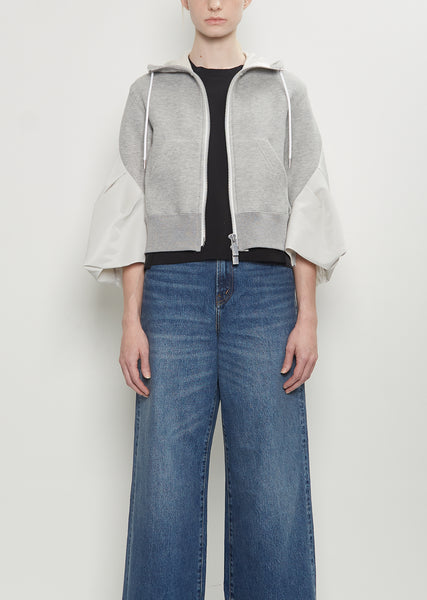 Sponge Sweat x Nylon Twill Hoodie — Light Gray – La Garçonne