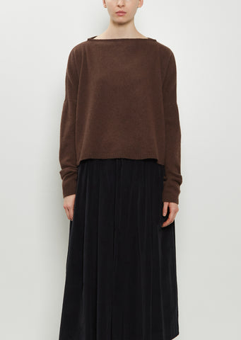 Cashmere Boatneck Sweater — Chestnut