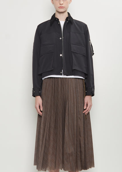 sacai Grosgrain Skirt グログランスカート Black Grosgrain Midi Skirt by sacai on Sale