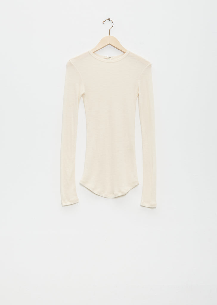 Luna Organic Merino Wool Long Sleeve Tee — Natural