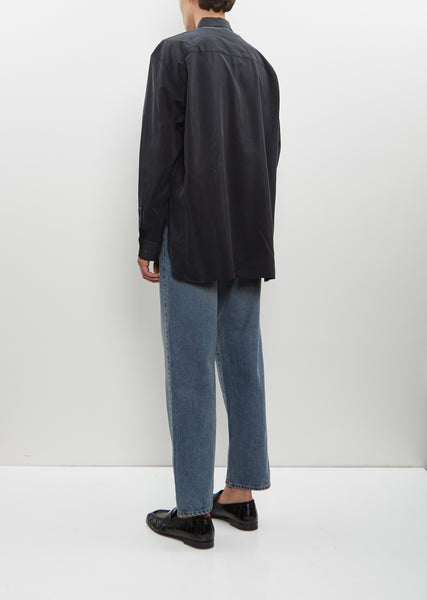 Silk Nylon Oversized Down Pat Shirt – La Garçonne