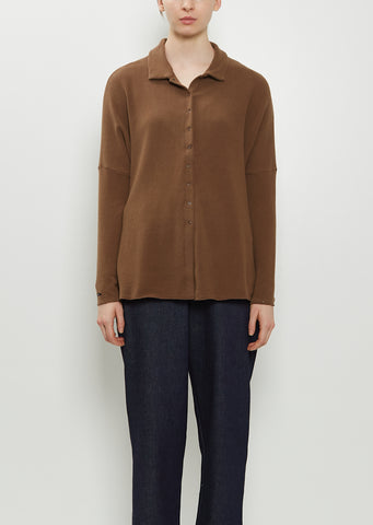 Heavy Jersey Polo Top — Chestnut