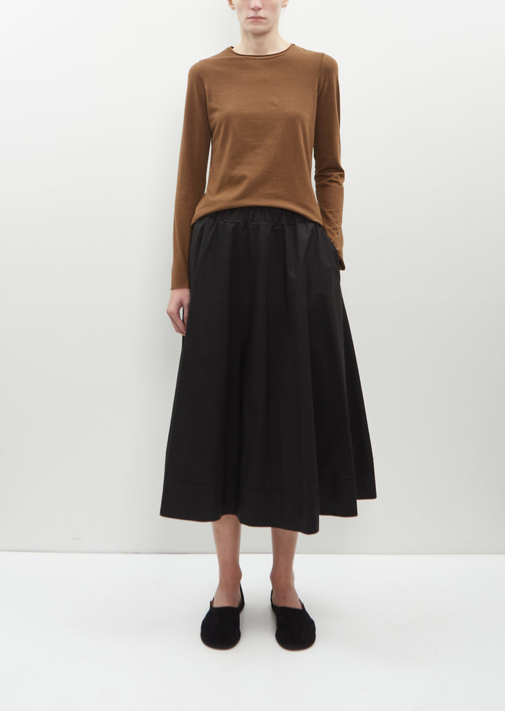 Sponda Cotton Poplin Skirt — Black