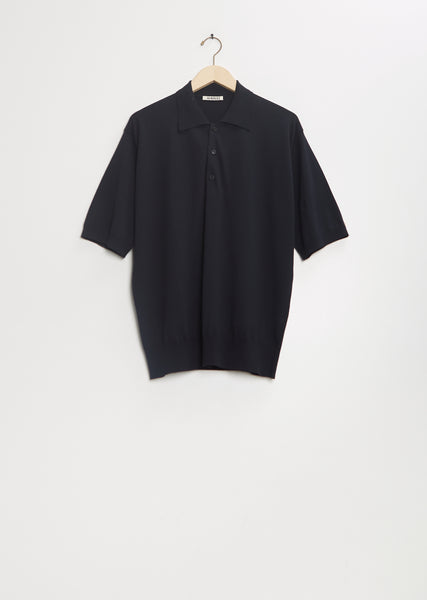 Super High Gauge Cotton Knit Polo – La Garçonne