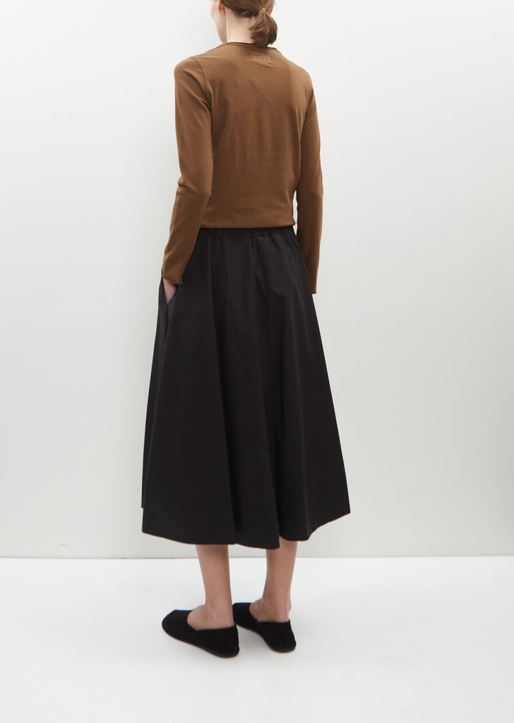 Sponda Cotton Poplin Skirt — Black