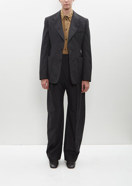 Men's Black Twill Weave Tailored Suit | Hawes & Curtis