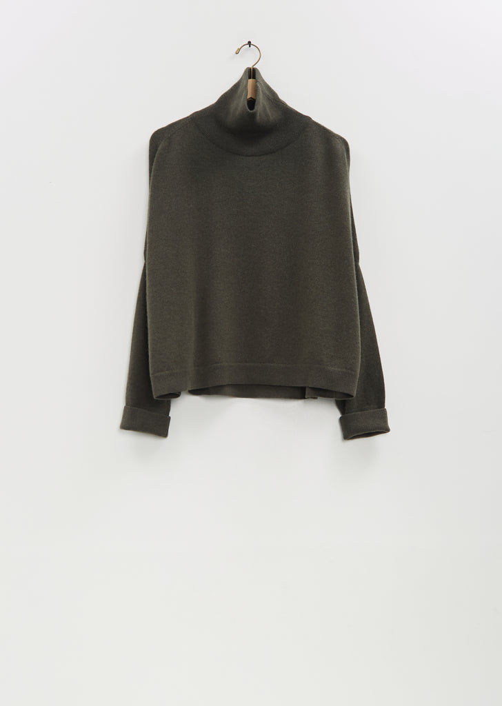 Cashmere T-Neck Chunky Sweater — Asam