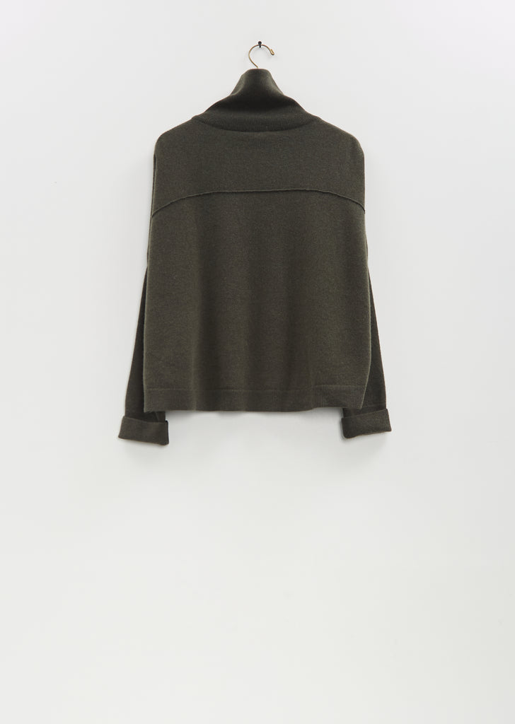 Cashmere T-Neck Chunky Sweater — Asam