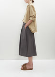 Sponda Cotton Poplin Skirt — Ink