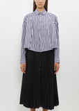 Cotton Poplin Shirt — Navy Stripe