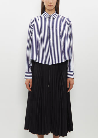 Cotton Poplin Shirt — Navy Stripe