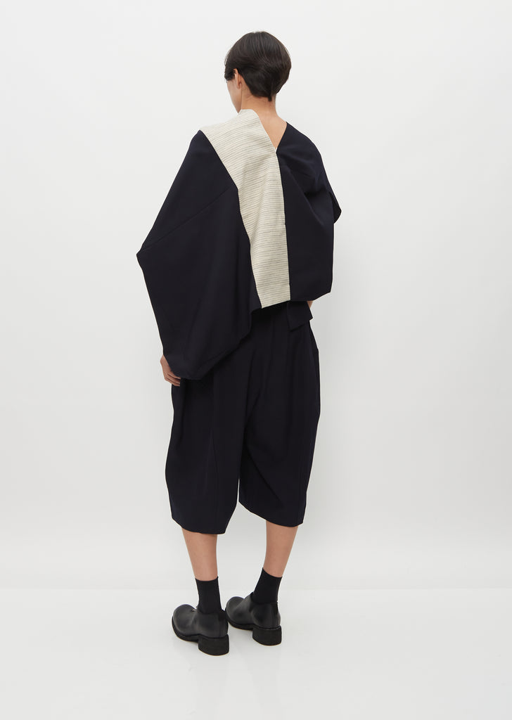 Wide Leg Cropped Gabardine Pants