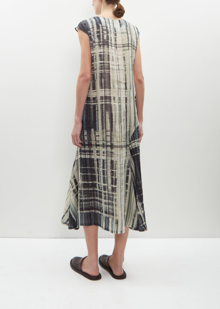 Printed Flax Drape Dress