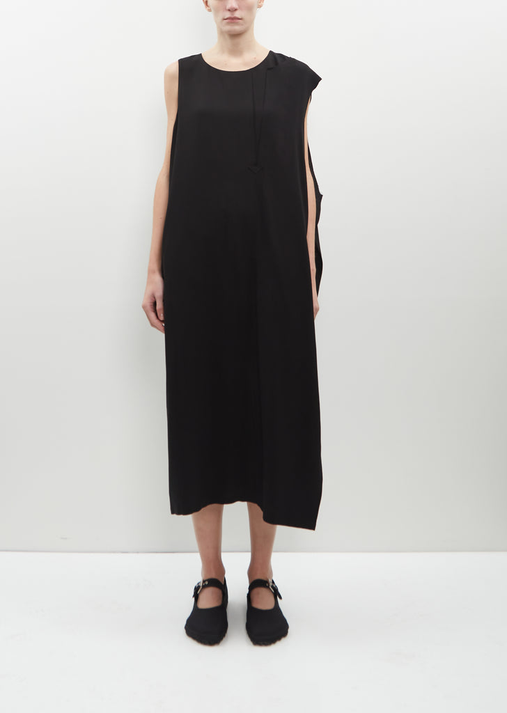 Viscose-Cupro Left Slit Dress