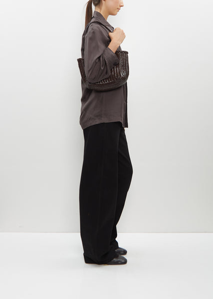 Chevron Leather Tote Small – La Garçonne
