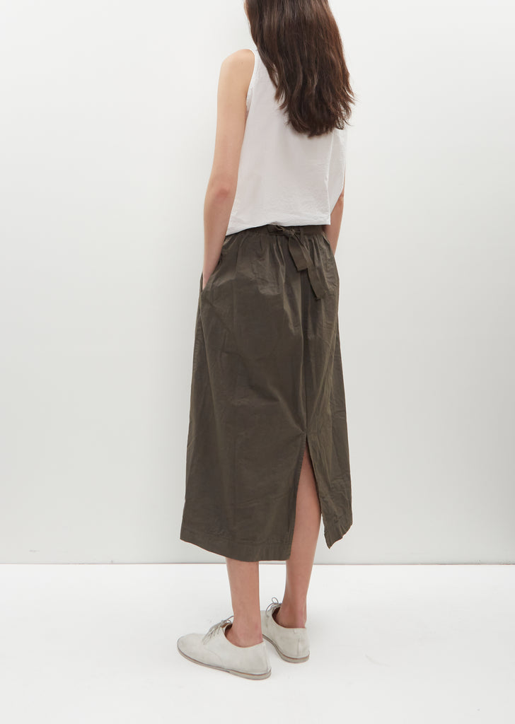Wrap Cotton Canvas Skirt — Anthracite