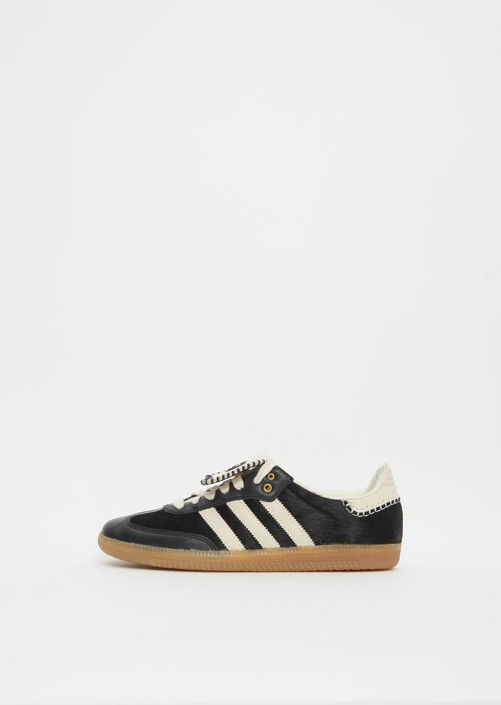 Wales Bonner Pony Hair Samba — Core Black / Chalk White