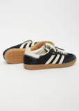 Wales Bonner Pony Hair Samba — Core Black / Chalk White