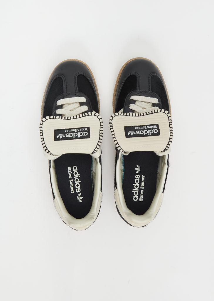 Wales Bonner Pony Hair Samba — Core Black / Chalk White