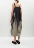 Printed Shoulder Strap Square Dress
