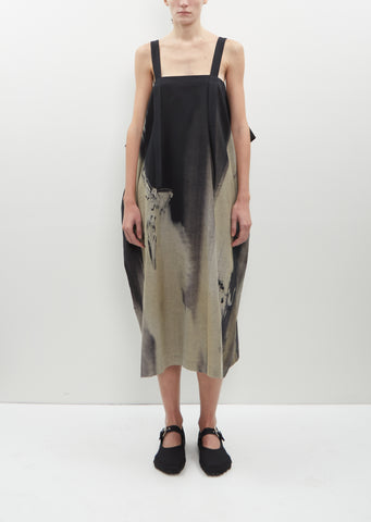 Printed Shoulder Strap Square Dress