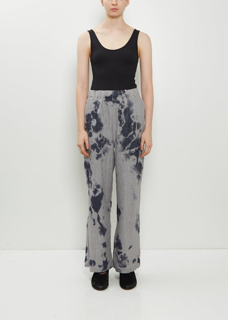 Linen Wool Drawstring Wide Pants