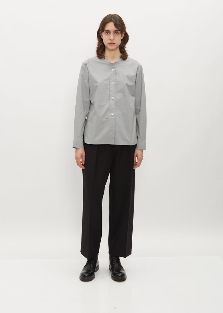 Button Through Collarless Shirt