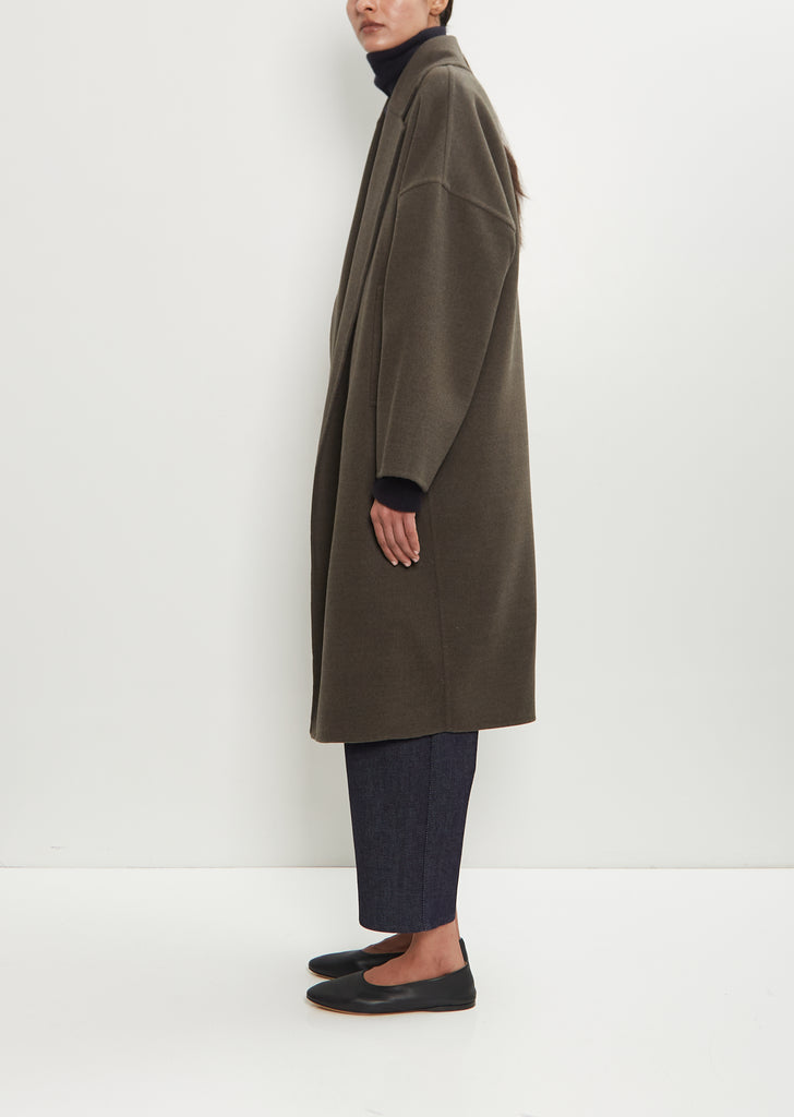 Double Face Felted Wool Oversized Coat — Military