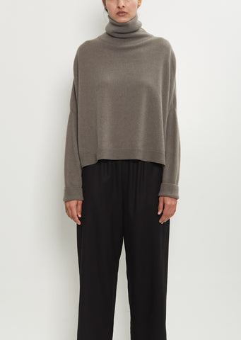 Cashmere Iconic T-Neck Sweater — Storm