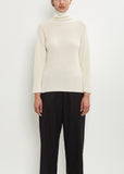 Cashmere Basic T-Neck Fitted Sweater — Bone