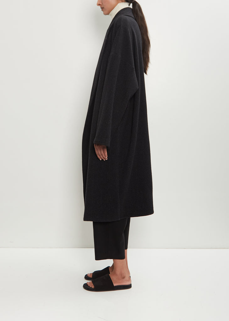 Cashmere Herringbone Oversized Coat