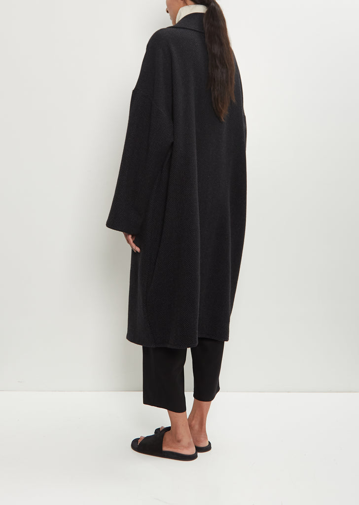 Cashmere Herringbone Oversized Coat